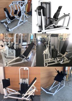 Olympic Weight Plate Loaded Leg Press, Hack Squat, Pin Select, Leg Curl/ Extension, Calf Machine, GHD
