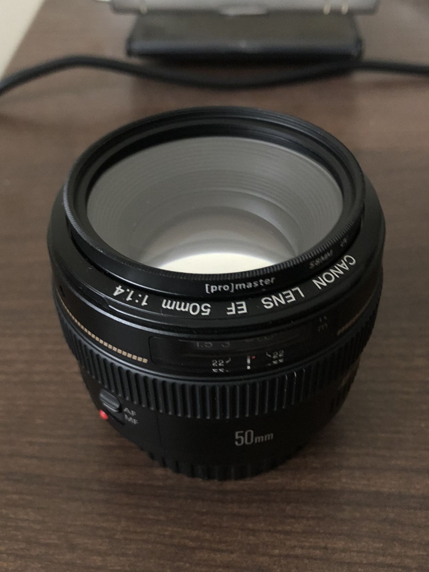 Canon EF 50mm 1.4 Lens + Filter And Hood