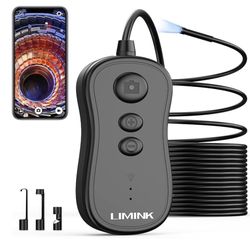  Wireless Endoscope, LIMINK 50Ft Snake Camera, Inspection Camera with Ip67 Waterproof, WiFi borescopes 2.0 MP HD Drain Camera for Android and iOS Smar