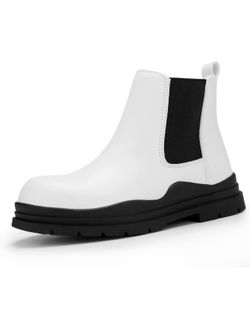 Boys Girls Low Heels Ankle Boots Unisex Kids Side Zipper Chelsea Booties