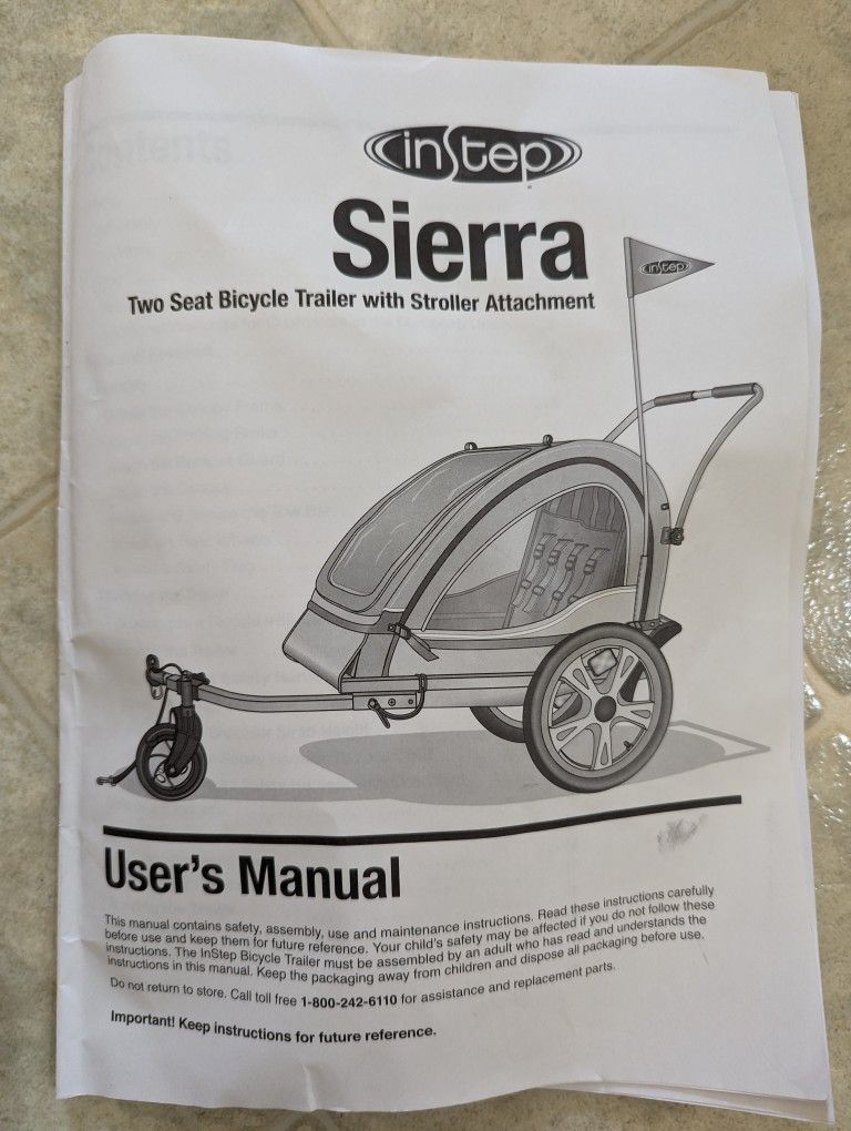 InStep Sierra Two Seat Bicycle Trailer with Stroller Attachment