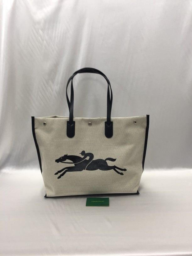 Longchamp Large Canvas Tote Shoulder Bag Travel Bags