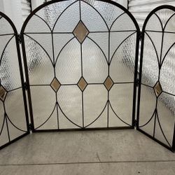 Stained Glass Fireplace Screen