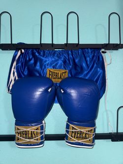 14oz Blue Everlast 1910 Pro Lace-Up Sparring Boxing Gloves