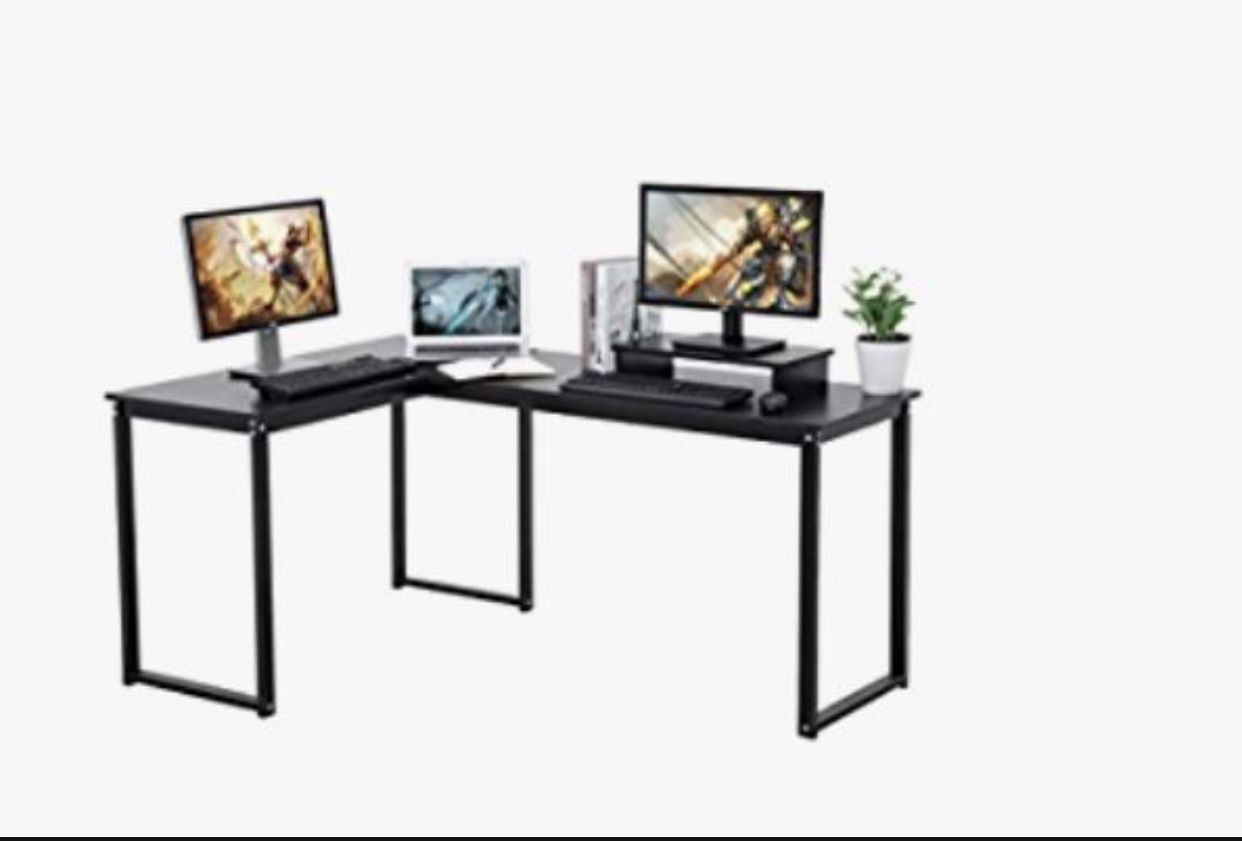 Computer Desk L Shaped Large corner PC Laptop Table