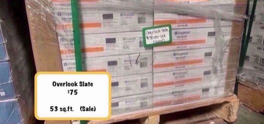 Overlook Slate 22 MIL X 11.9 in. W x 23.8 in. L Click Lock Waterproof Vinyl Tile Flooring