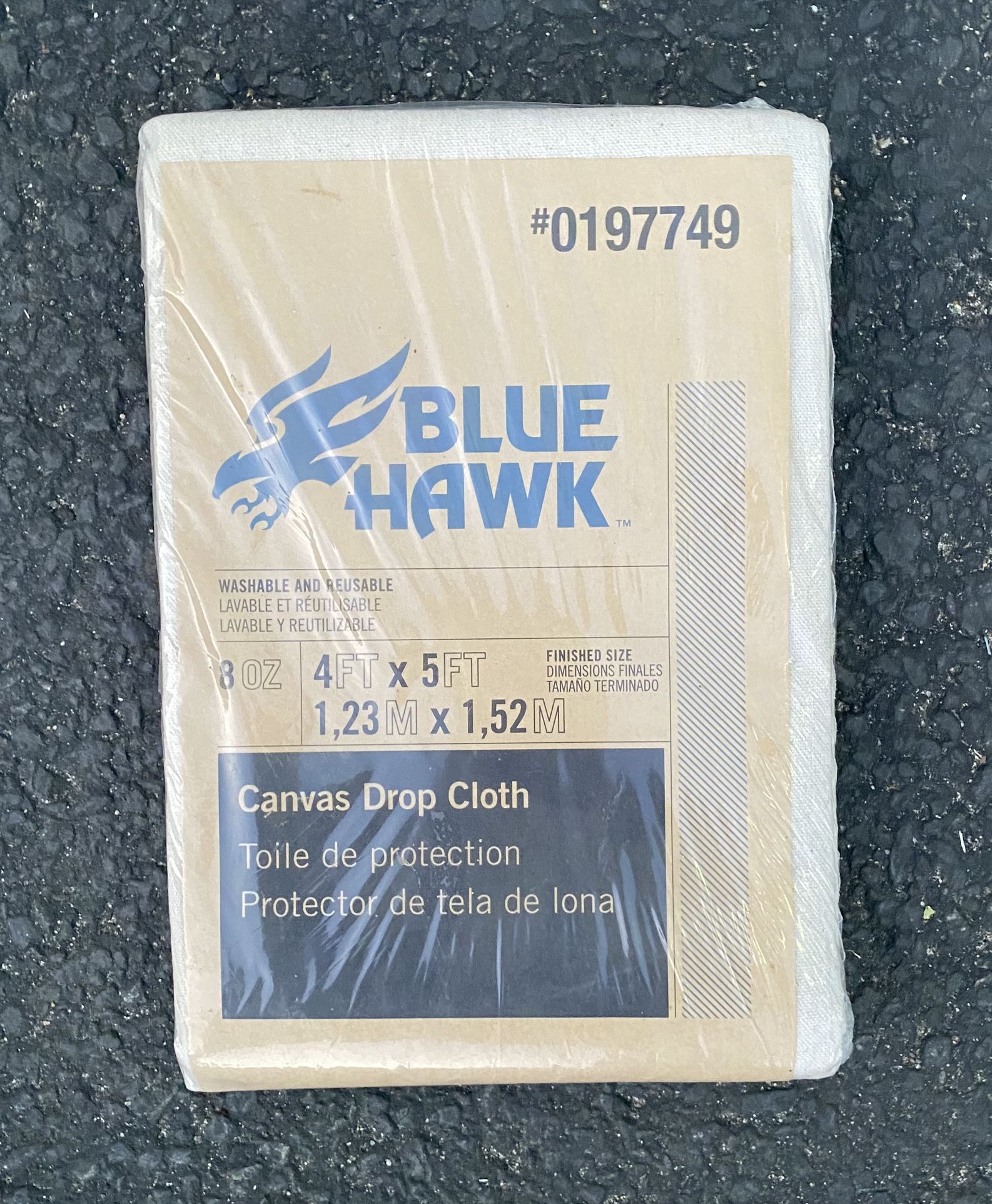 Blue Hawk Canvas 8-OZ 4-ft x 5-ft Painters Dropcloth