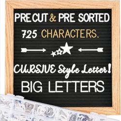 Black Felt Letter Board with 725 Characters