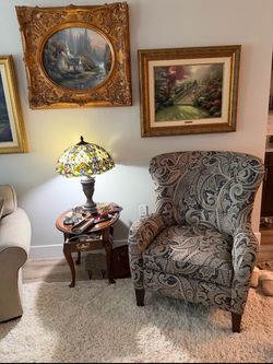 Paisley Upholstered Wingback Accent Chair
