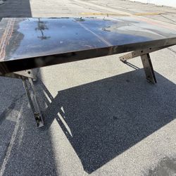 Metal Tables With Cool Orange Stripe (2 Available)