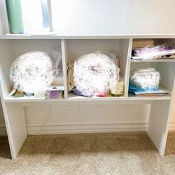 Like New! White Desk Hutch with 4 Storage Cubes / Bedside Shelf (Moving Sale)