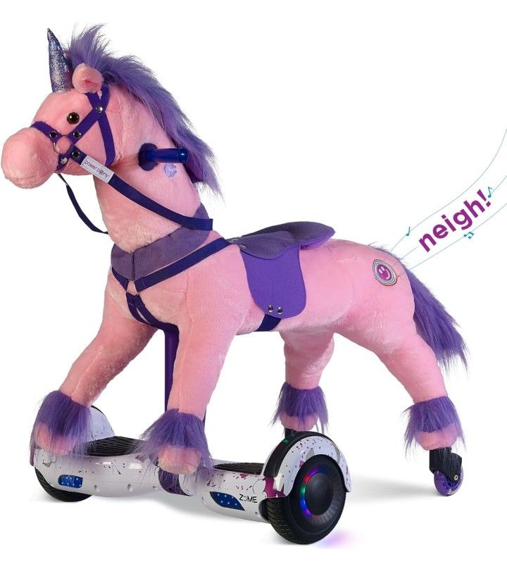 Powerpony Ride On Unicorn Hoverboard - Rideable Unicorn Ride On Toy for Girls and Boys - Power Pony Ride On Toy Pony - Princess