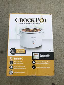 Crock-Pot 3060-W 6-Quart Round Slow Cooker, White