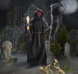 Home Accents Holiday 7.5 FT Grave & Bones Animated LED Fiery Reaper