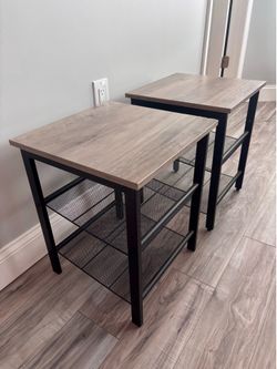 Two 3-tier side tables/night stands