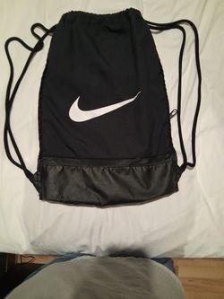 Black Nike 2 Strap Backpack With A Side Zipper