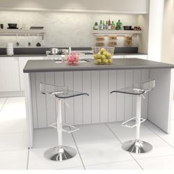 Acme Rania Swivel Adjustable Bar Stool in Clear