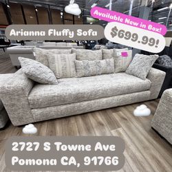 Arianna Fluffy Beige Sofa 