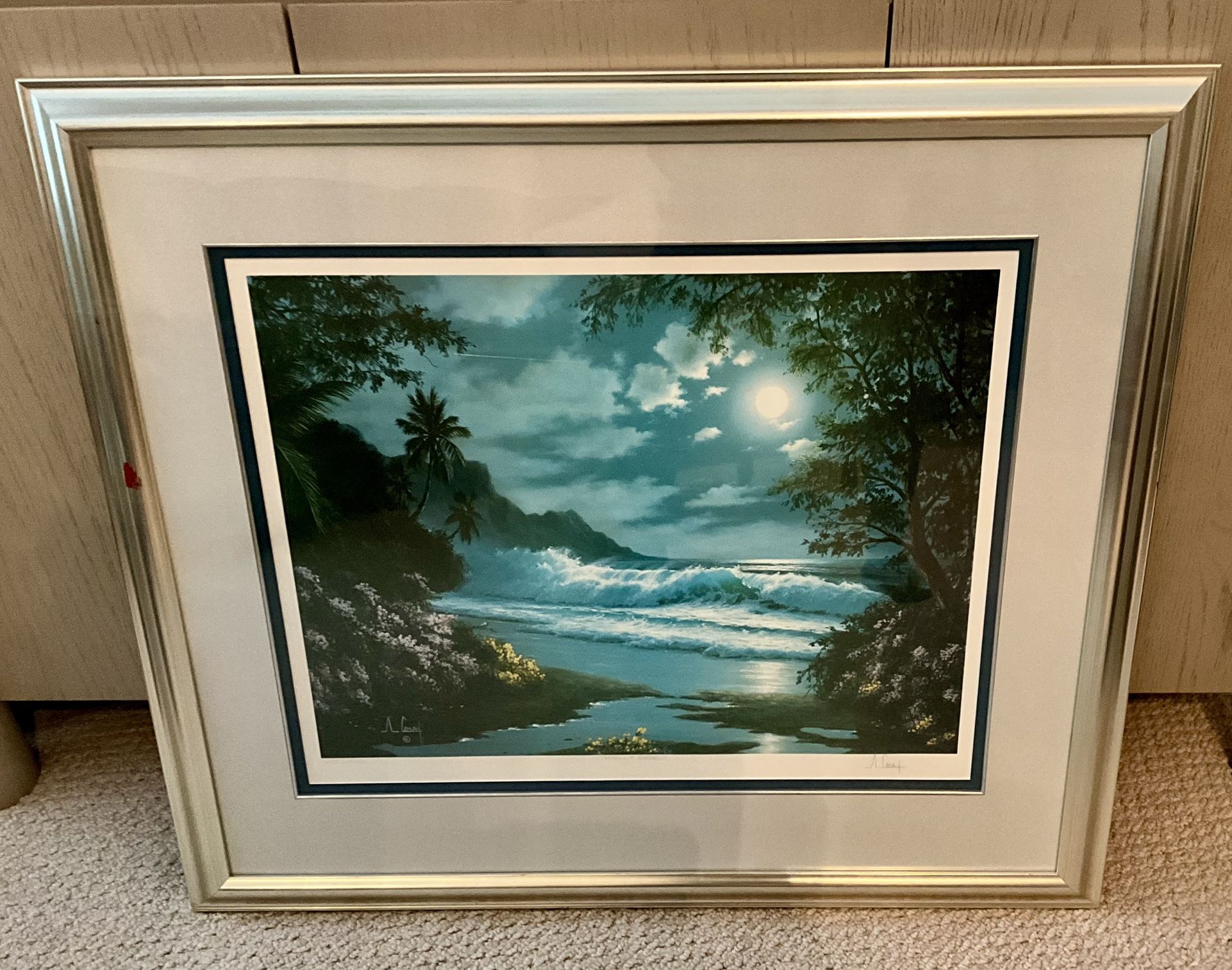 Anthony Casay “Moonlit Garden” Hand Signed & Numbered Mixed Media