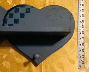 Heart-Shaped Wooden Wall Shelf with Peg