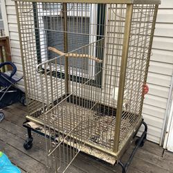 Large Bird Cage W/wheels 