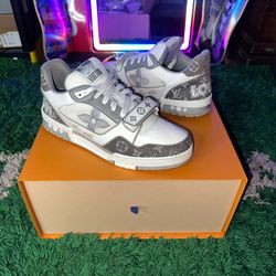 Louis Vuitton Trainer Velcro Strap Grey Monogram