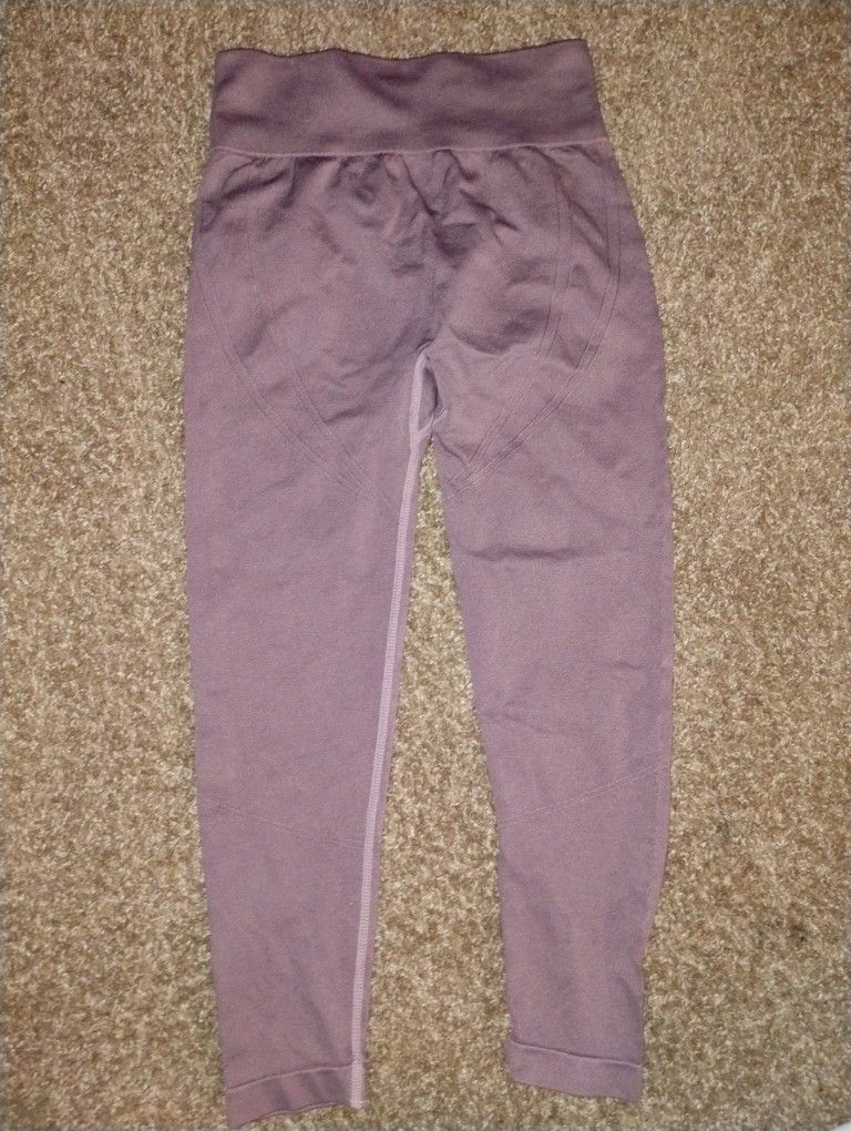 Fabletics Sculptknit Leggings Womens Petit Pull On Stretch Workout Purple