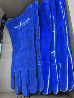 Blue Thunder Welding Gloves (Kevlar Sewn) – New, Heavy Duty