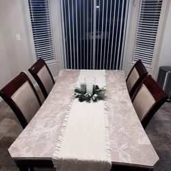 Marble Dining Table with 5 Chairs