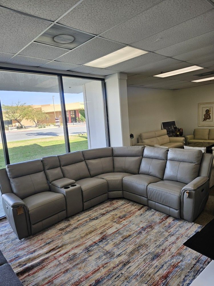 6-pc Leather Sectional Sofa-Addyson
