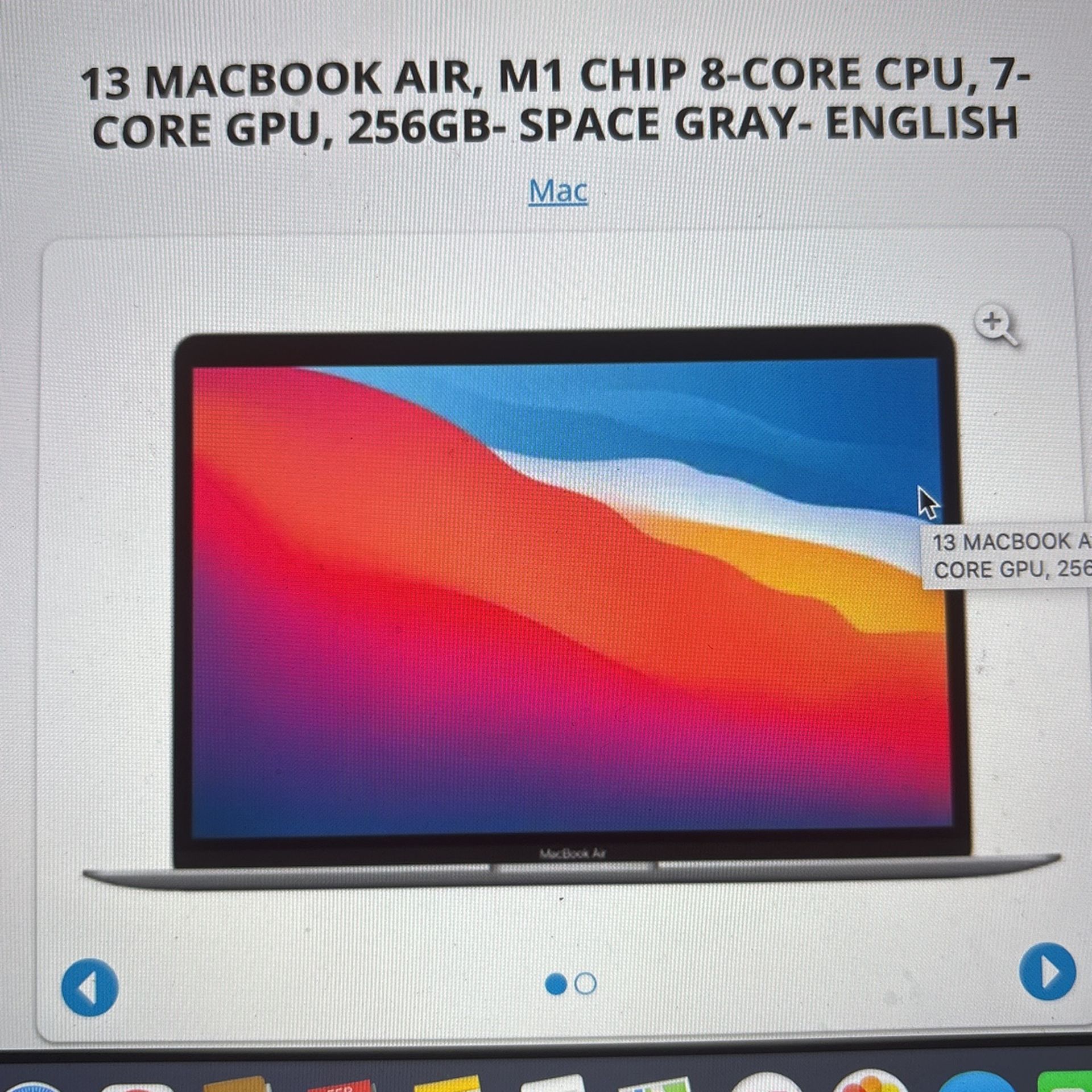 13 Macbook Air M1 Chip 8 Core CPU 7