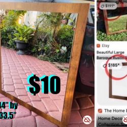 $10 Brand new large Baroque Oak Lorenzo Mirror 40” by 33” have a tiny chip in frame look pics