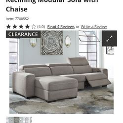 Sectional chaise Recliner USB Sofa