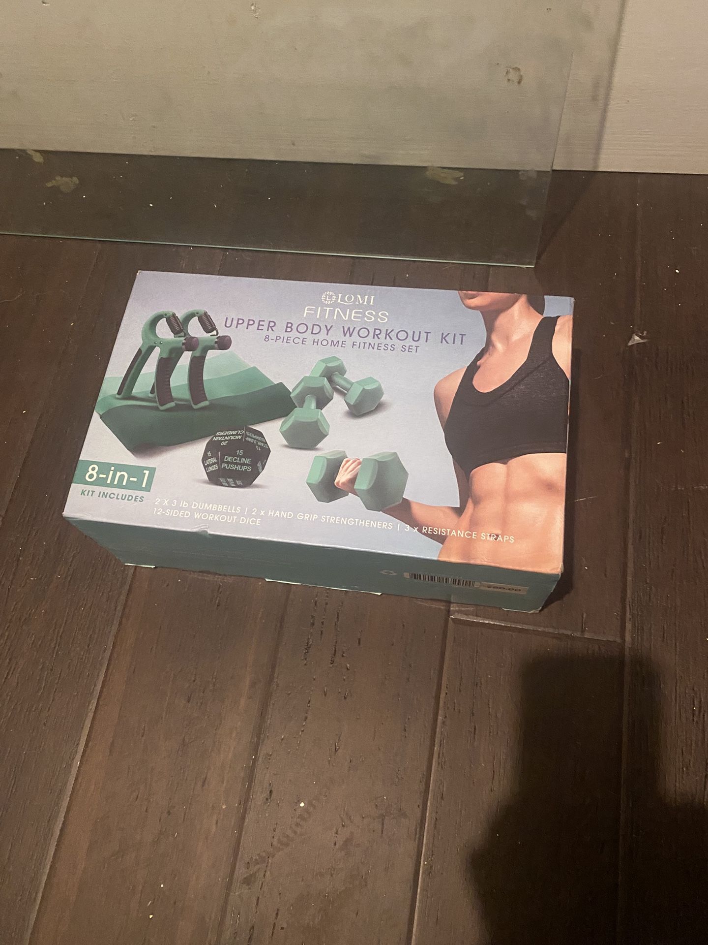Workout Kit: Two 3lb Dumbbells, Two Grip Strength , Stretch Band, And Dice