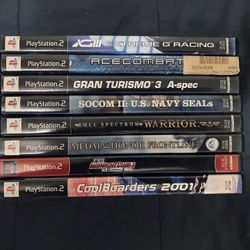 Sony Playstation 2 Ps2 CIB Games Lot Of 8 Fully Functional In Very Good Condition Adult Owned Please check out photos for game titles.