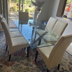 Glass Top Dining Table 
