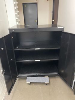 HON Metal Storage Cabinet – Black Steel