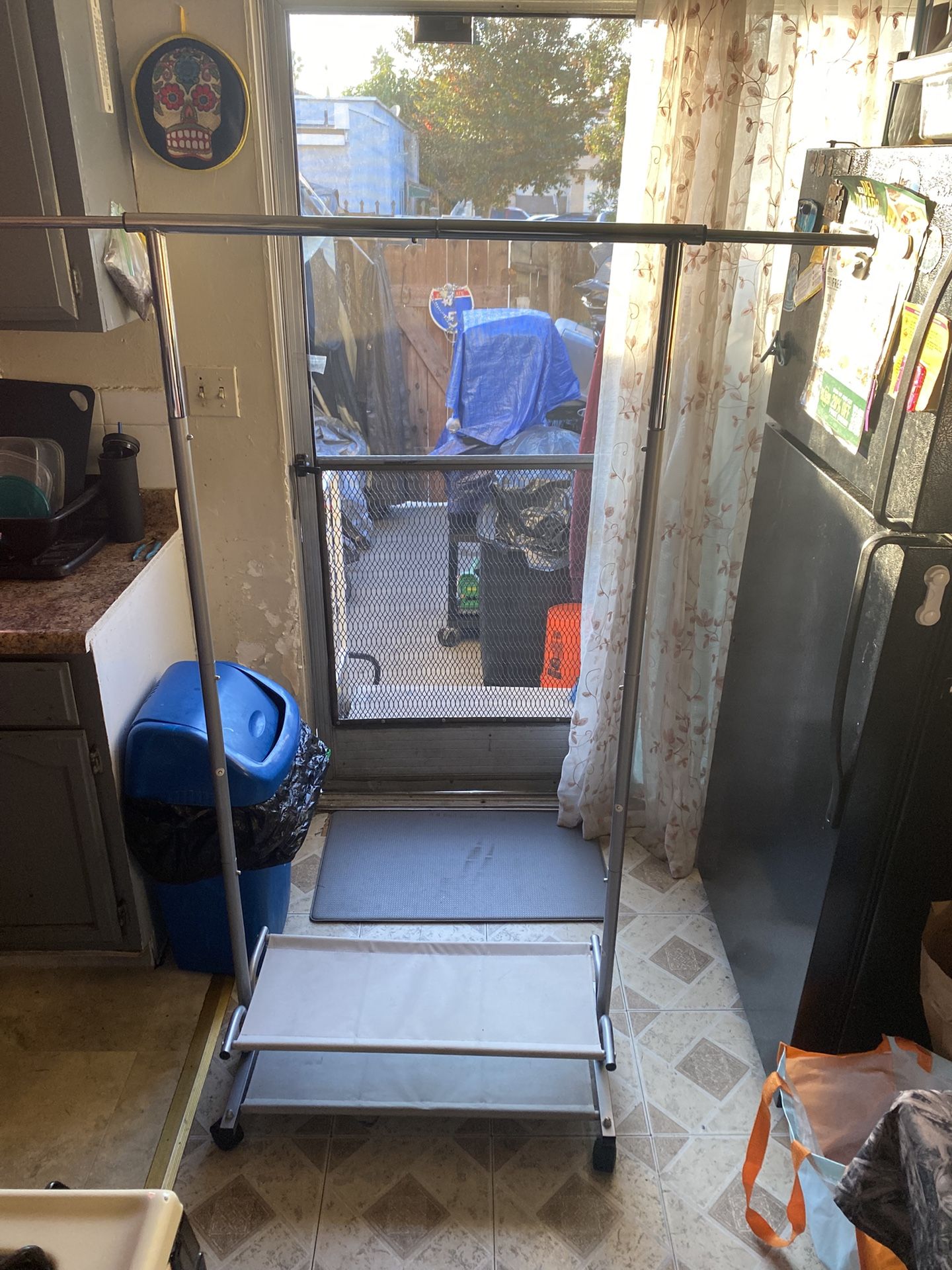 Clothes Rack, Freestanding Wardrobe Storage Rack with Wheels Heavy Duty Closet Organizer 11”x48”x63”