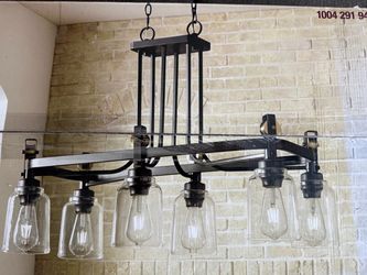 Industrial 6-Light Linear Chandelier