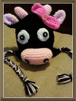Crochet cow toddler beanie ♡♡♡