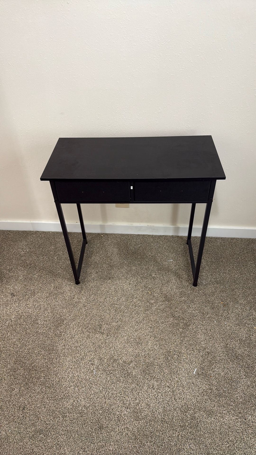 Black Desk w/ 2 Fabric Drawers + Gaming Office Chair