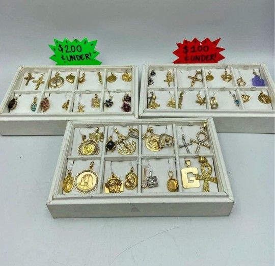 Assortment Of Solid Gold Pendants