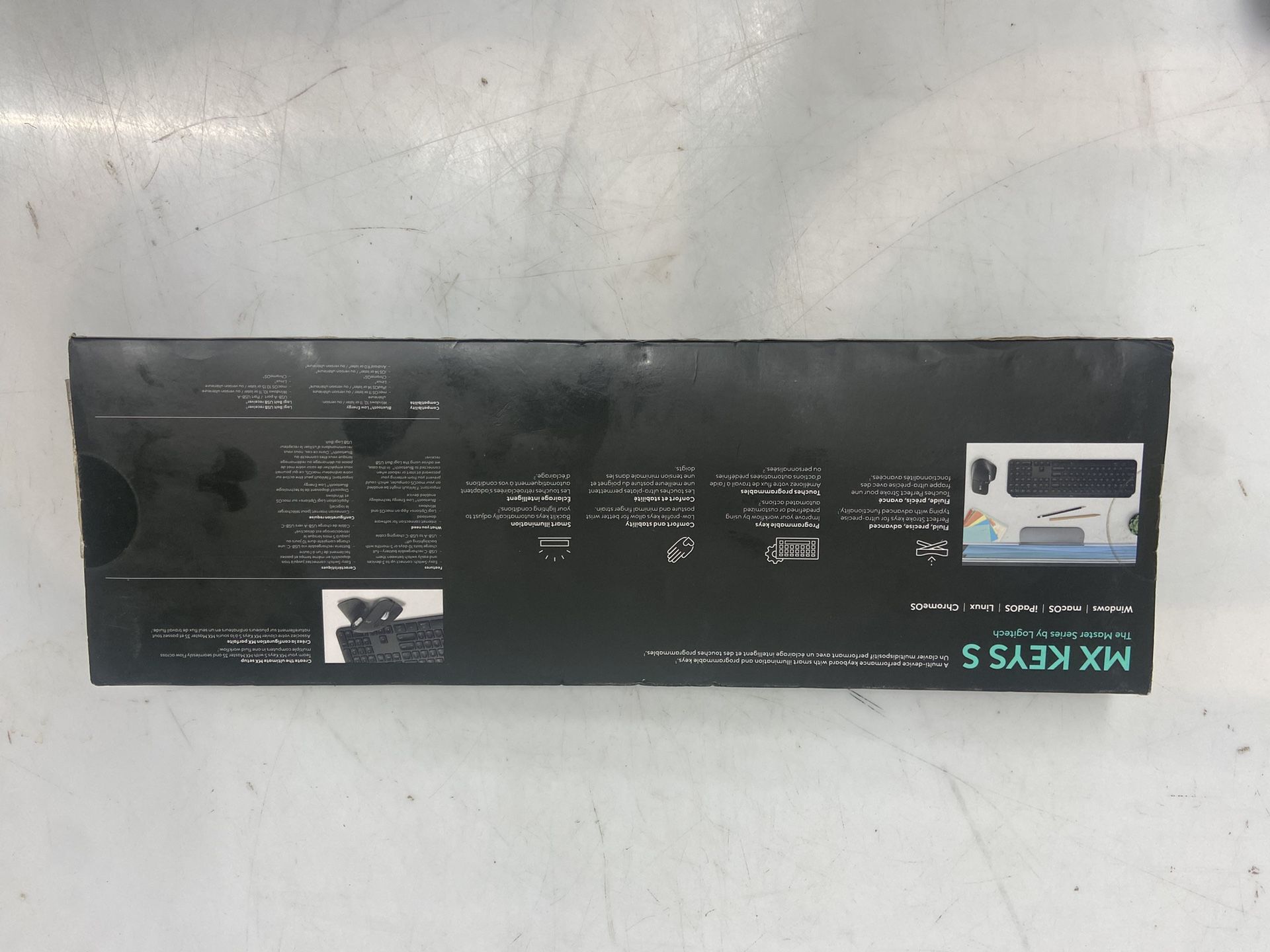 Logitech - MX Keys S Universal Full-size Wireless Scissor Keyboard for PC and Mac with Backlit keys - Black