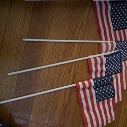 Set Of American Flags