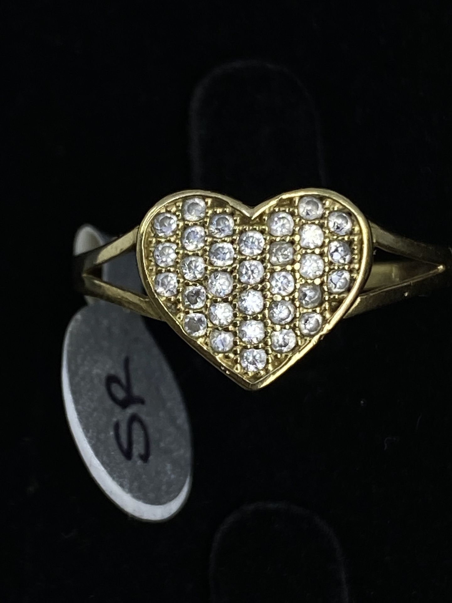 $250 Yellow Gold W Zirconia Heart Ring