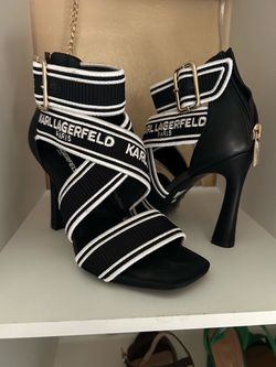 Black and white karl Lagerfield heels