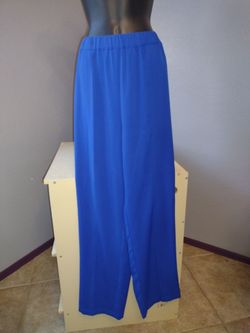 Ming Wang Blue Wide Leg Pants Size L