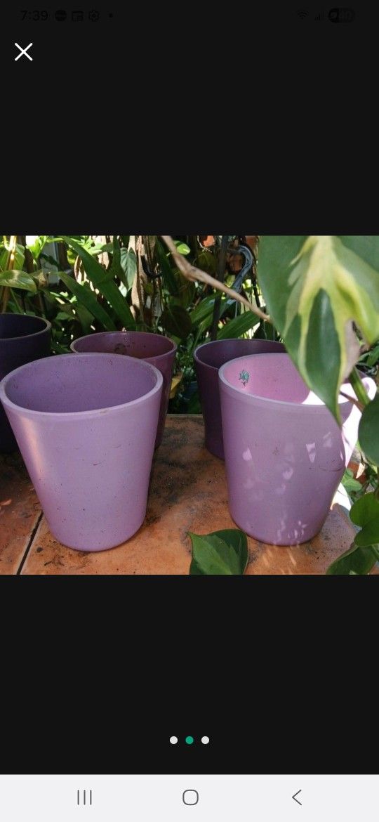 Ceramic Planters Purple Houseplant Pots