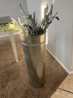 Galvanized metal Vase