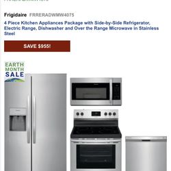 Like New, Four Piece Stainless Steel, Kitchen Appliance Package